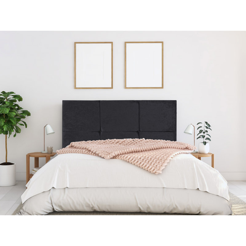 Franciousha Upholstered Headboard, Kingsize (5'), Black Plush