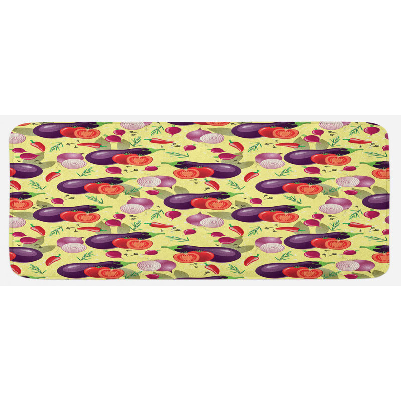 Traditional Solid Colour Synthetic Kitchen Mat