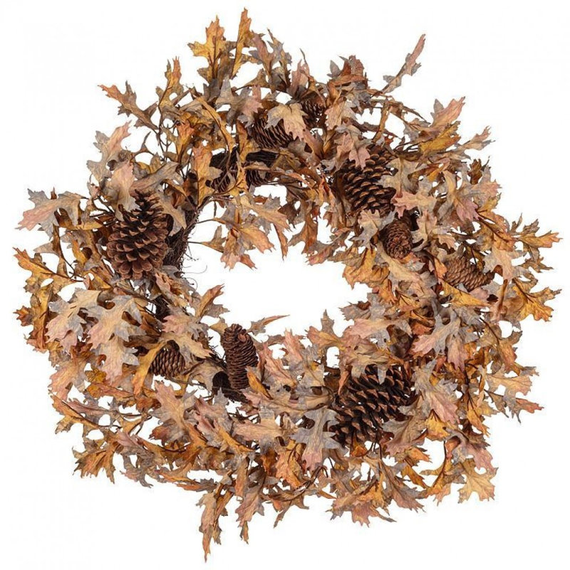 Large Oak Leaf & Pinecone Wreath