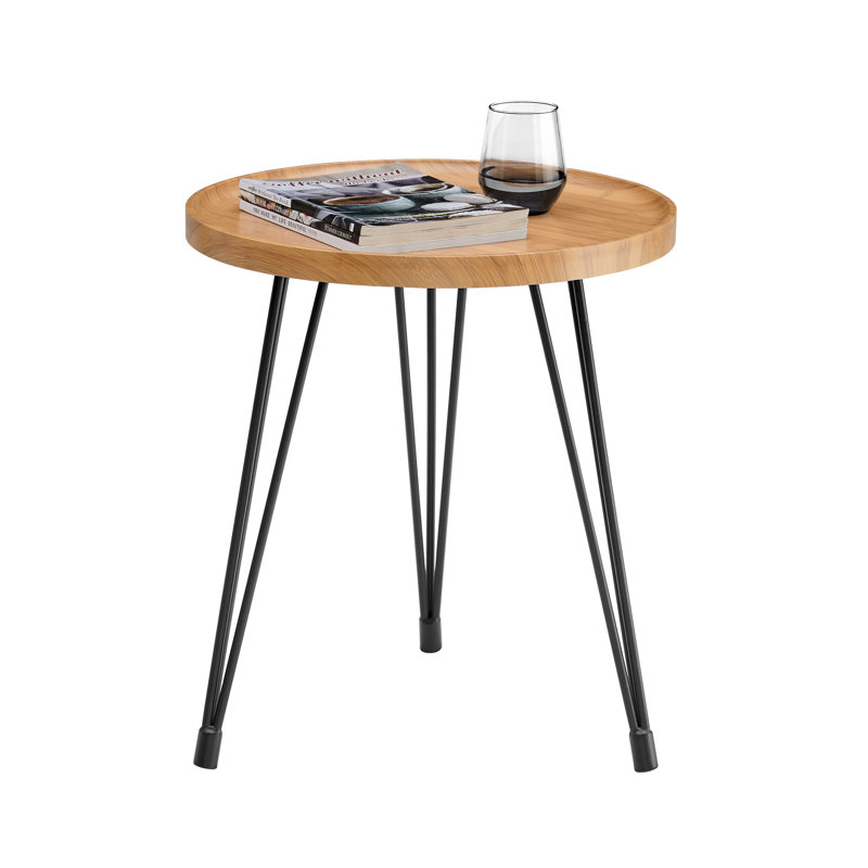Jocqua Raised Lip End Table with Hairpin Legs