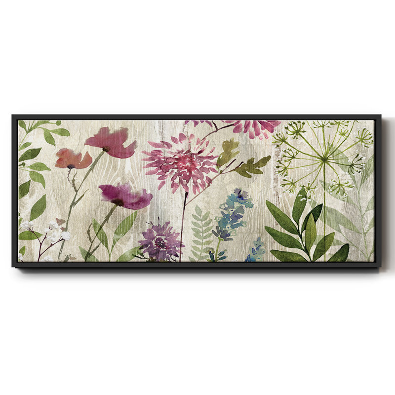 Meadow Flowers II- Framed Canvas, 24" H x 60" W