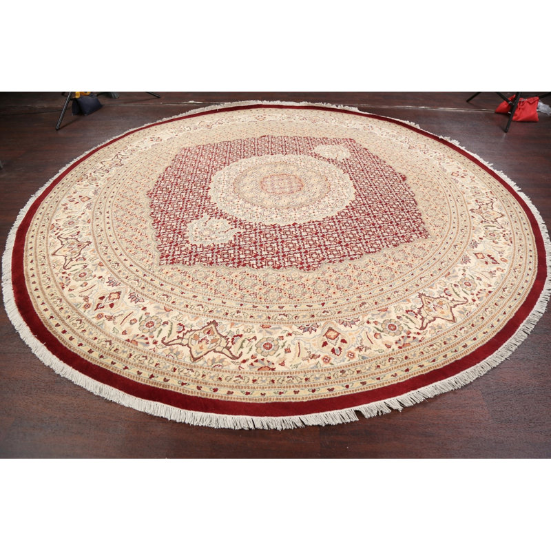 Tapis unique rouge noué à la main 10 pi One Age of a Kind Kind