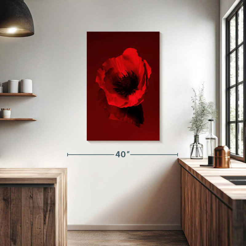Coquelicot rouge foncé, H 39 po x l 26 po