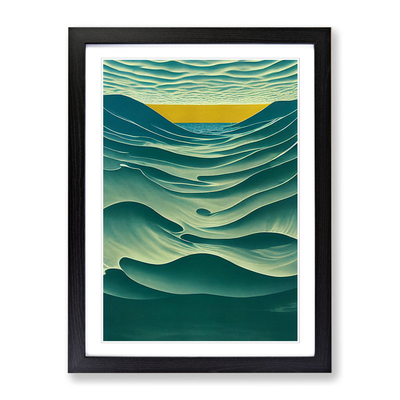 Cass Ocean Art Vol.2 - Single Picture Frame Print, 46cm H x 34cm W x 2cm D, Walnut