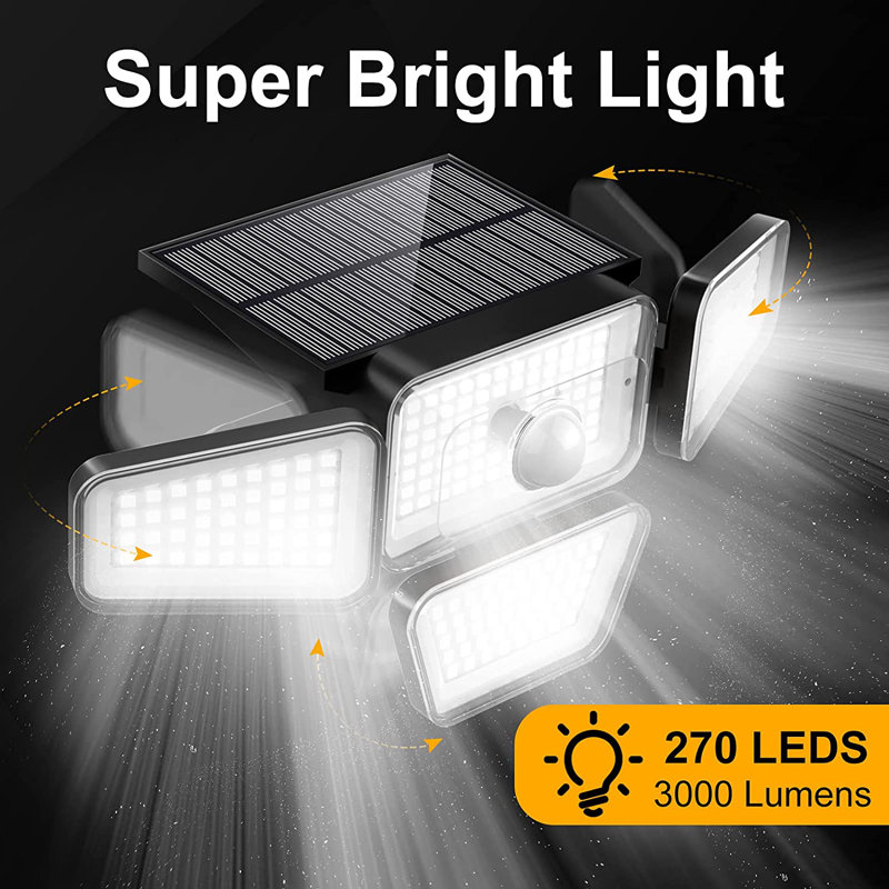 2.5-Watt LED Solar Power Dusk to Dawn Outdoor Security Flood Light with Motion Sensor