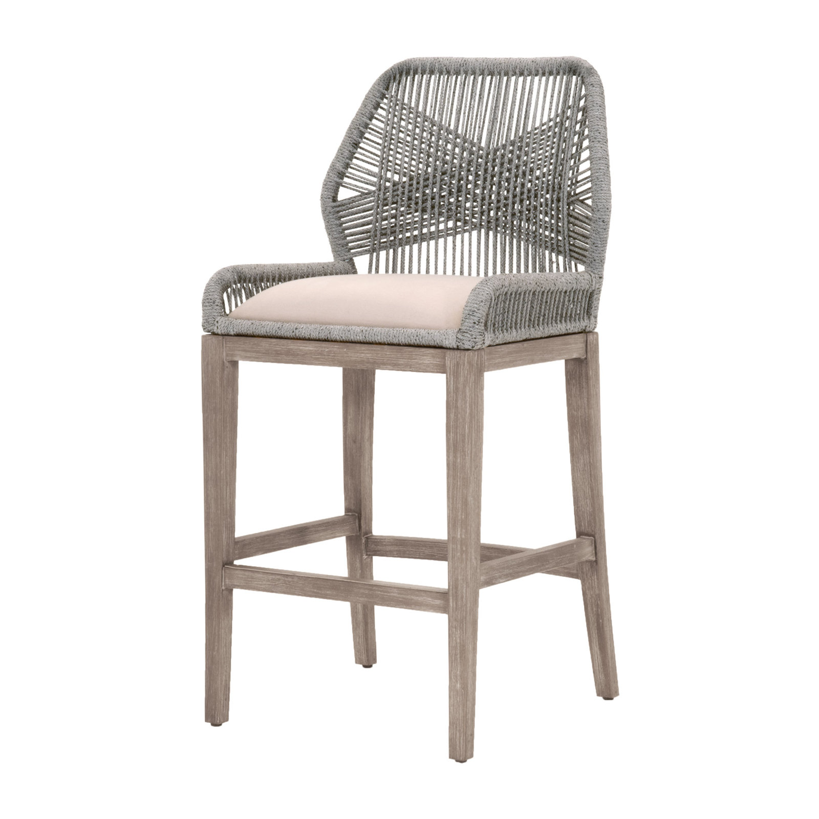 Mitali Bar & Counter Stool, Stone Wash, Platinum, Bar Stool (30" Seat Height)
