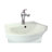 The Renovators Supply Inc. 14'' White Porcelain U-Shaped Bathroom Sink with Faucet and Overflow