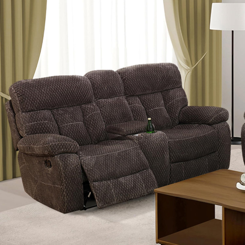 Canapé inclinable en microfibre brun foncé