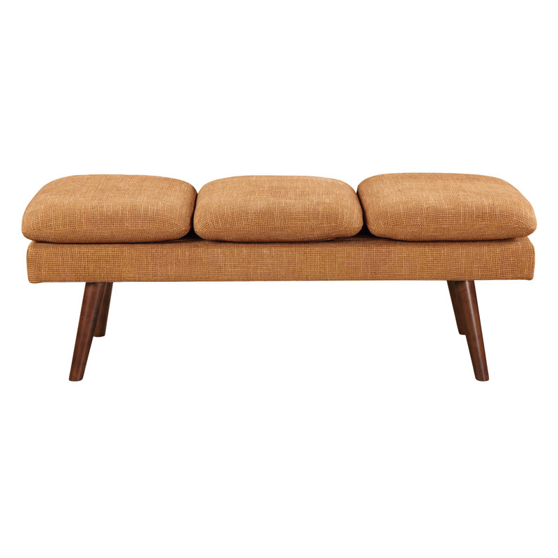 Raynika 54" Mid-Century Bench, Rust