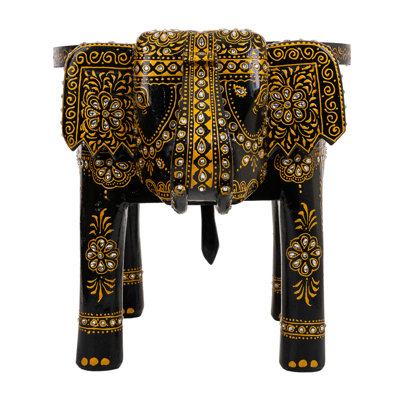 Astare Solid Wood Figurine End Table