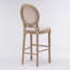 Ensemble de 2 tabourets de bar en bois français avec siège rembourré, beige et naturel French Country