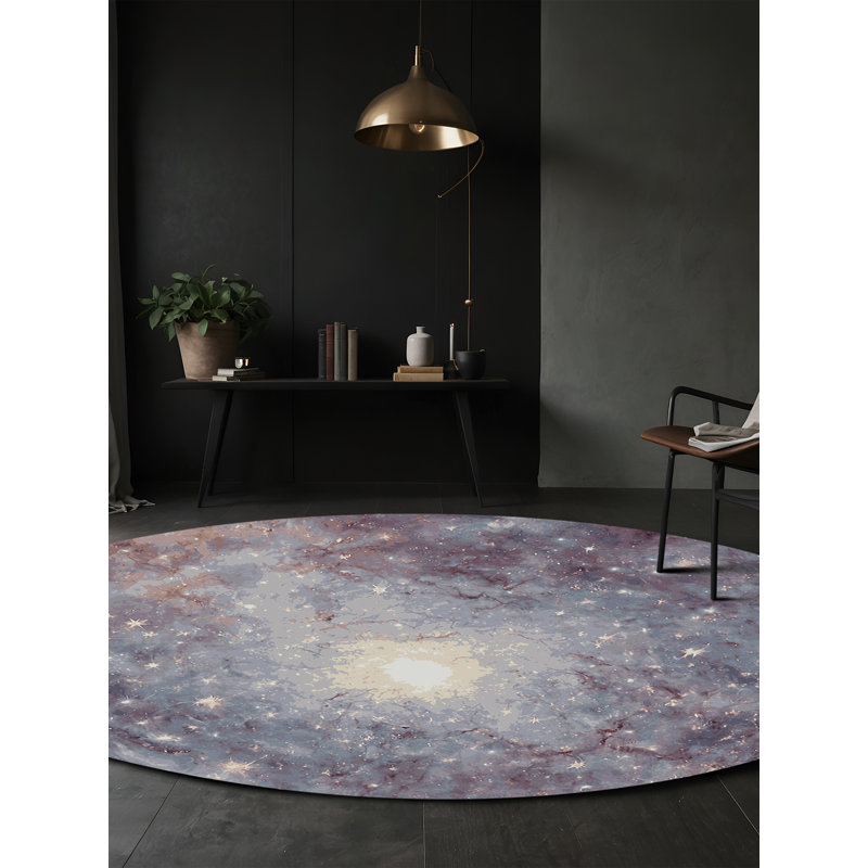Tapis rose lavable à la machine, Rond 6 pi