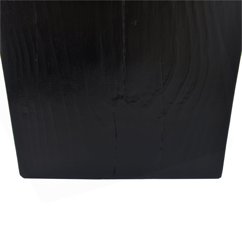 Table de bout intérieure en bois noire à finition carrée et aspect bois à finition carrée | Idée de cadeau