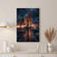 Art sur toile orange, fusée au coucher du soleil-373039800
