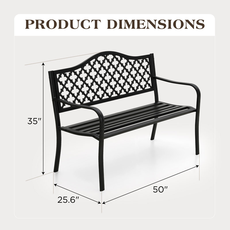 Banc d'extérieur en métal 50 po
