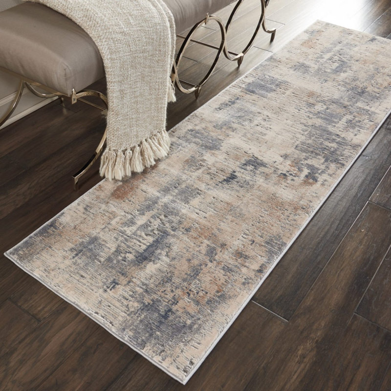 Beige Rug, 10Mm Thick Abstract Rug, Stain Resistant Modern Luxurious Rug For Bedroom, & Dining Room, Round 160 cm