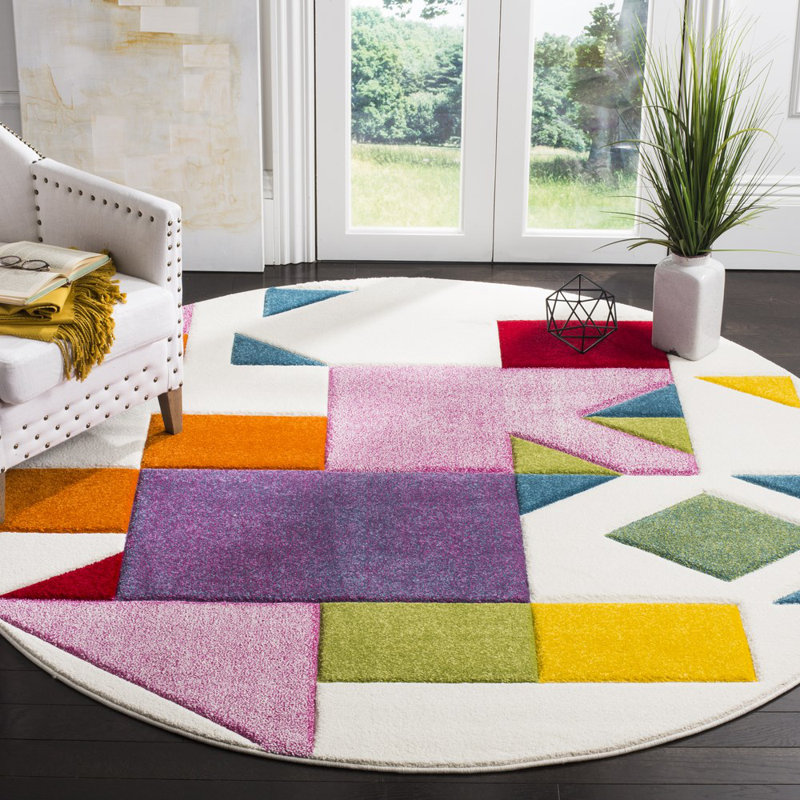 Severs Performance Geometric Rug, Round 6'7"