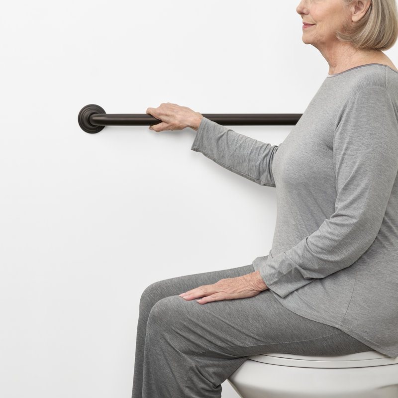 Modern Classic 18 in. ADA Finger Grip Grab Bar in Stainless Steel Oil Rubbed Bronze, Oil Rubbed Bronze, 18"