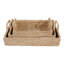 Plateau décoratif moderne pour entrée - Centre de table décoratif pour table à manger et table basse - Lot de 3, 40,6 cm, 35,6 cm, 30,5 cm, brun et beige