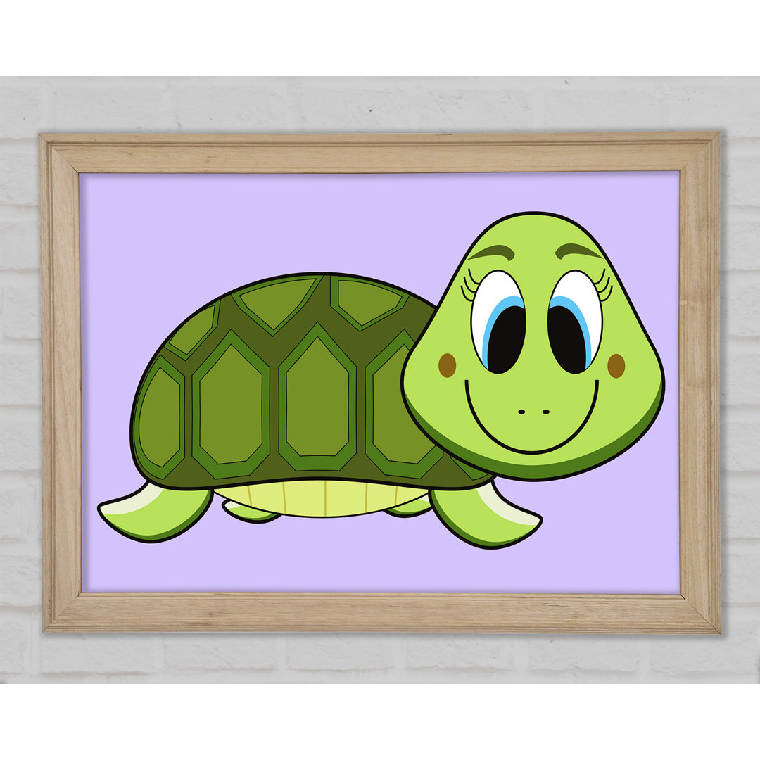 Happy Turtle Lilac - Einzelner Bilderrahmen Kunstdrucke