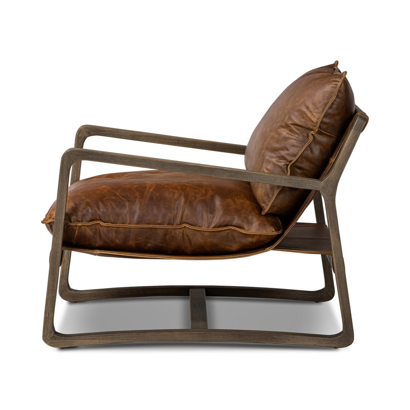 Ace Chair, Surrey Olive, Raleigh Chestnut Top Grain Leather, Lamont Natural