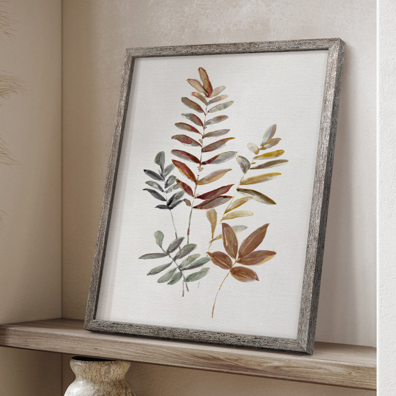 Autumn Leaves I, reproduction encadrée - bois massif 47449, H 15 po x l 12 po