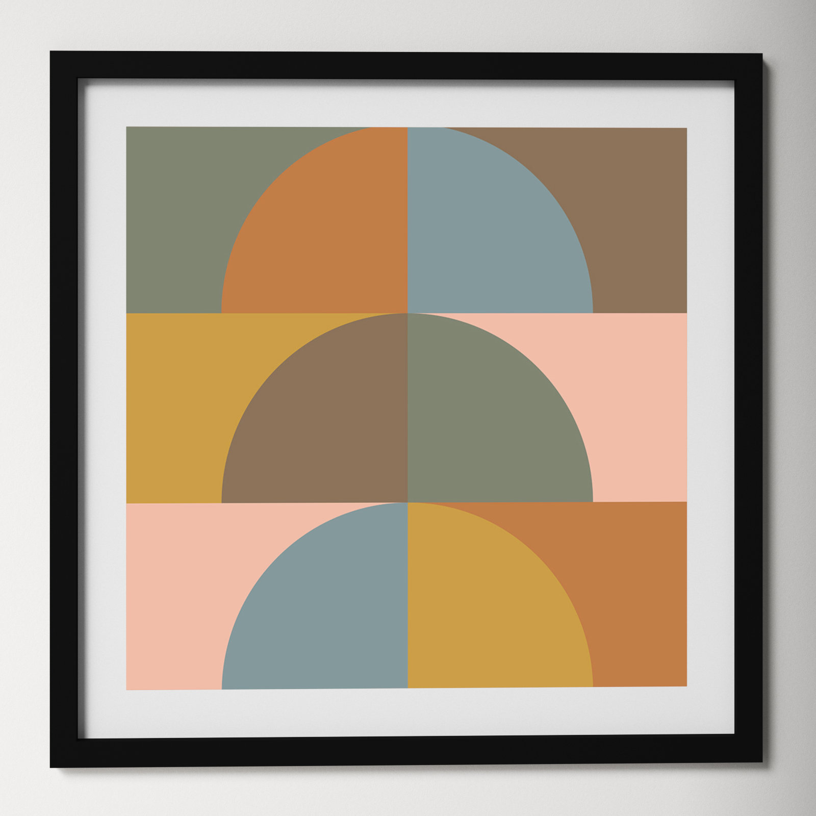 Autumn Vibes by Beth Vassalo, 41.38" H x 41.38" W x 0.875" D, Noir Black Framed