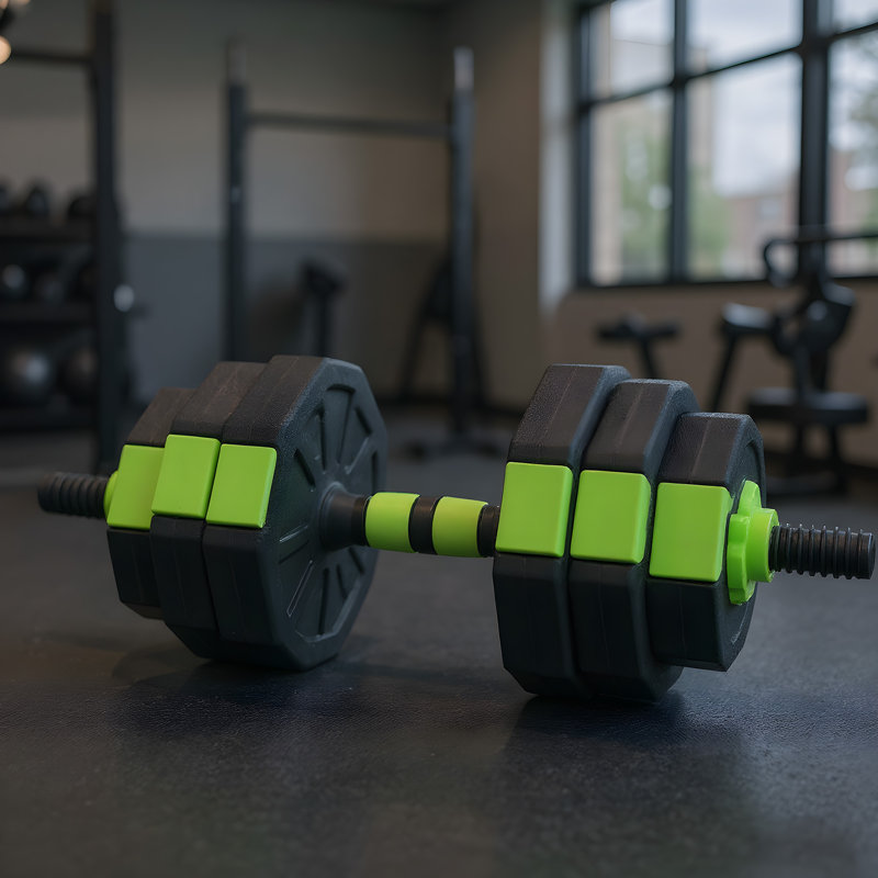 4-in-1 Adjustable Dumbbells Set 44Lbs/20KG, Multi-Use as Dumbbell Kettlebell Barbell Push-Up Supports, Free Weights Kit for Home Fitness Training, Green