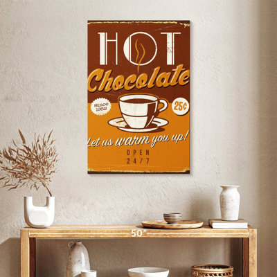 Plaque murale rétro chocolat chaud