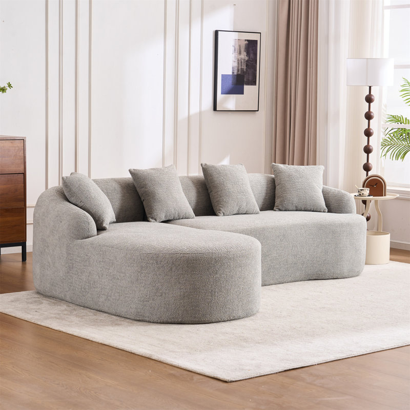 Boneless Compression Sofa, Light Gray Chenille