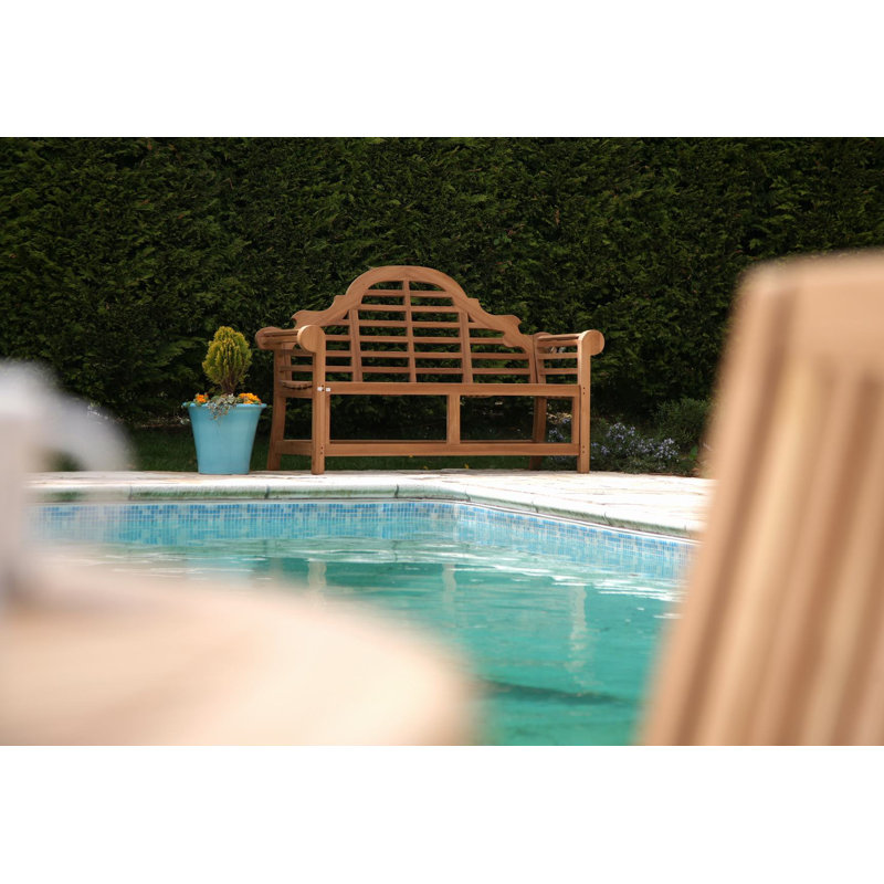 Aspinwall Solid Wood Teak Outdoor Bench, H90 x W120 x D55cm