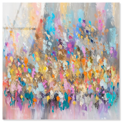 Burst of Life High-Gloss Frameless Acrylic Glass Wall Art Floral Abstract Art by Art Remedy, Ready to Hang, 16 x 16