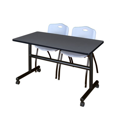 Nicklos Flip-Top Training Nesting Table, 2 M Stack Chairs