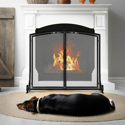 38.6''W x33.25''H Fireplace Screen with Doors