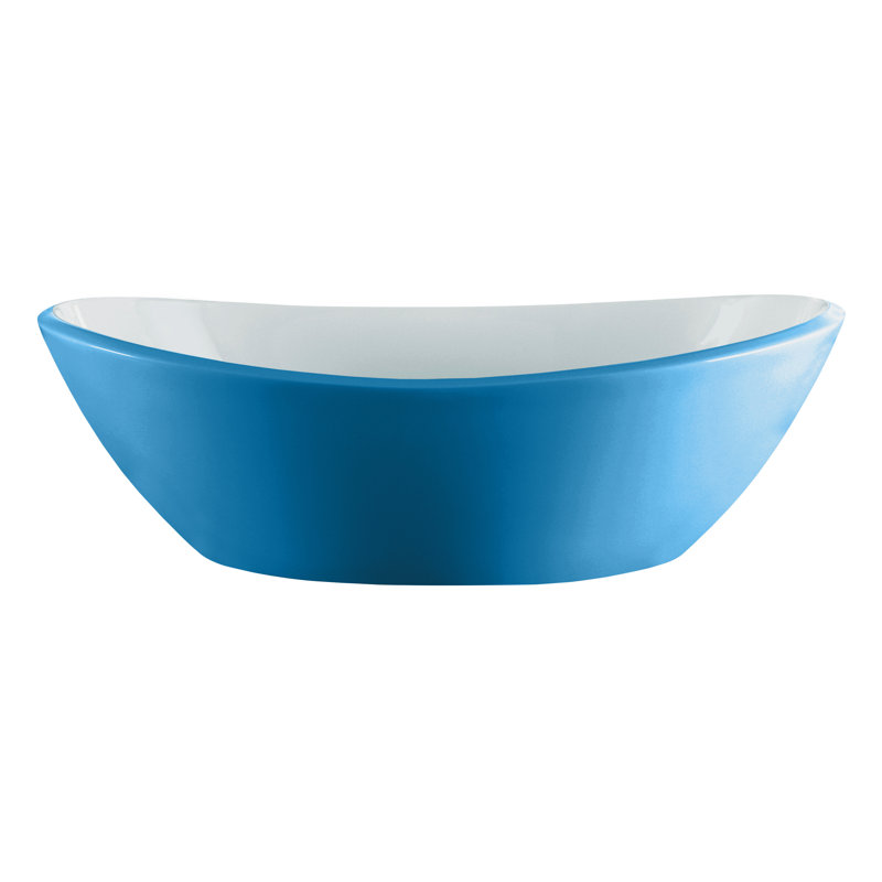 Amalfi 21.62'' L Bathroom Sink, Matte White, Mint Turquoise - Matte