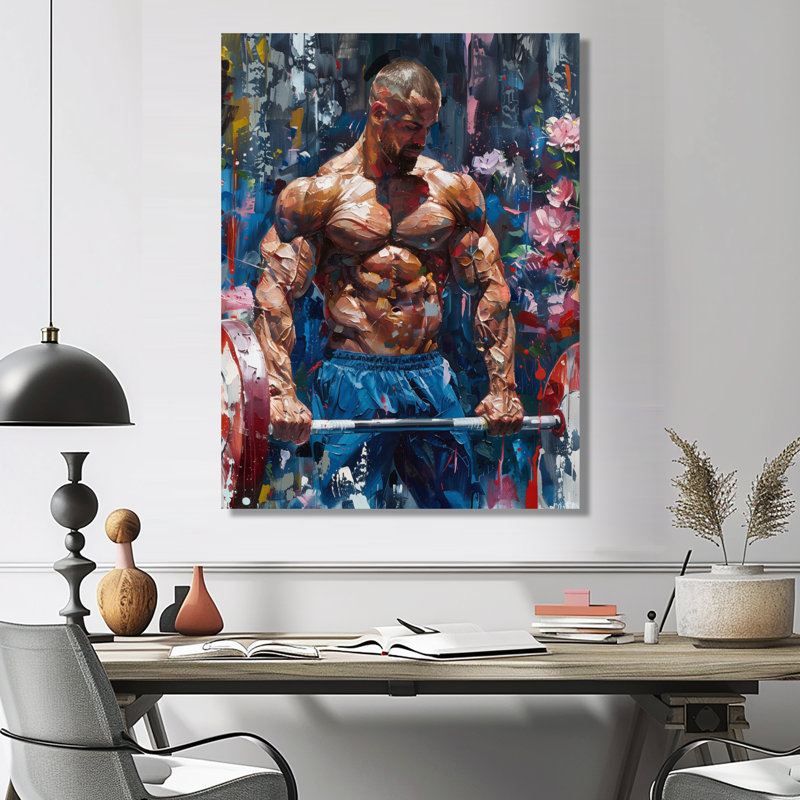 Déterminer les hommes haltérophiles de la concurrence V - décoration murale aérobie et de musculation, Toile tendue