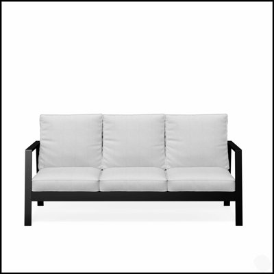 75-Inch All-Weather Aluminum 3-Seat Patio Sofa With Plush Cushions And Rust-Proof Frame