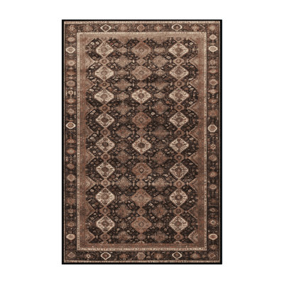 Machine Washable Persian Brown Area Rug