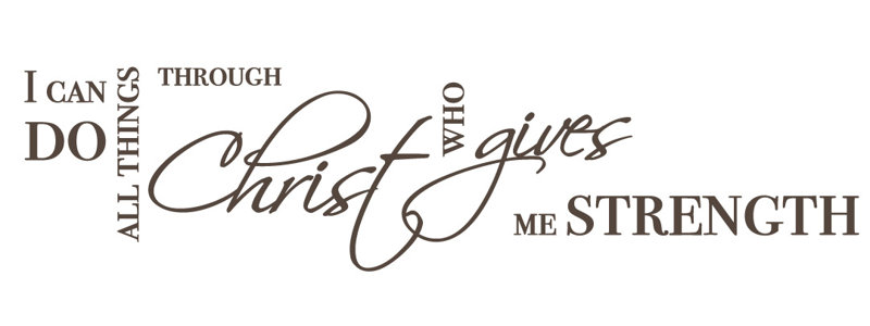 Décalcomanie murale "i can do all things" biblique quot, H 6 po x l 24 po x P 0,01 po, Brun