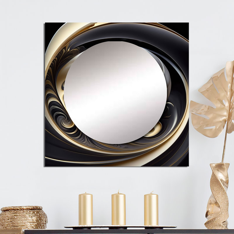 Laroyce - art mural moderne miroir carré pour salle de bain, 23 po x 23 po