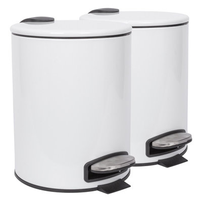 Harbour Housewares - Round Bathroom Pedal Bins