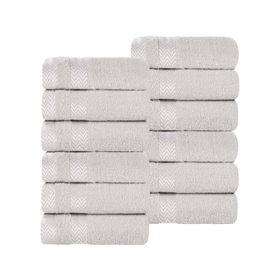 Gracieuse Cotton Solid Dobby Border Plush Soft Absorbent Face Towel/Washcloth
