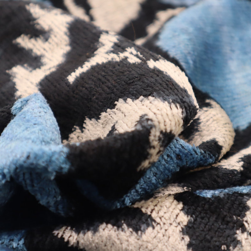 Geometric Throw Pillow, Blue/Black/White