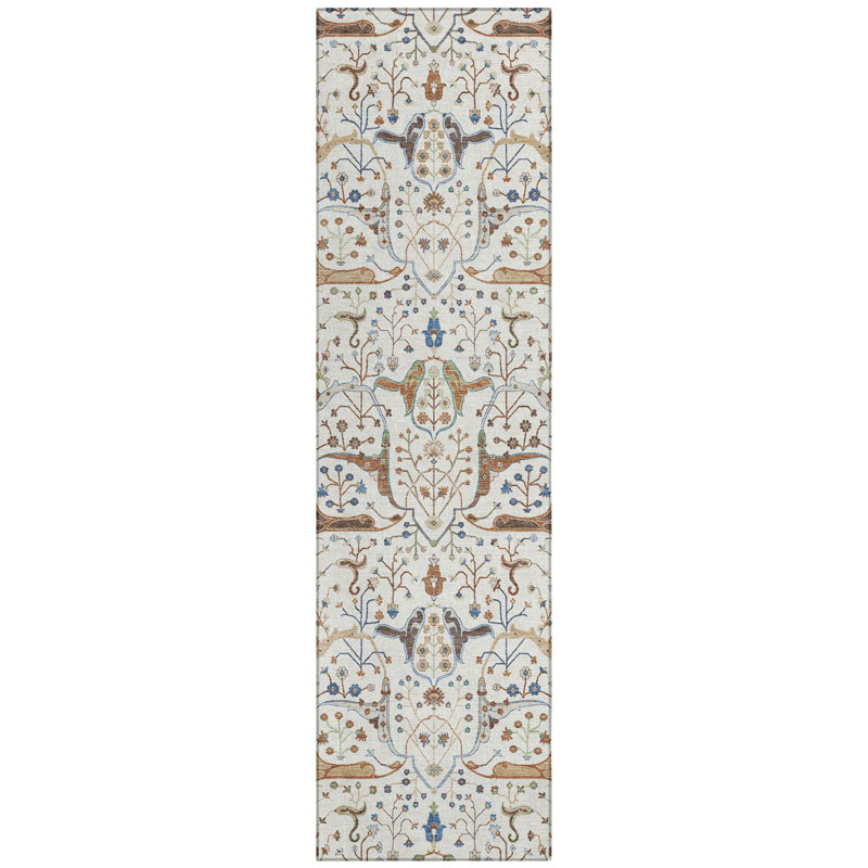 Machine Washable Indoor/Outdoor Boruta ACN2250 Global Rug, Runner 2'3" x 7'6"