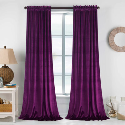 Rideau velours mauve orchidée de 84 po de longueur - ensemble de rideaux isolants et isolants avec passe-tringle, l 52 po x L 84 po, 2 panneaux