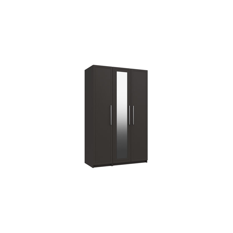 Allenna 3 Door Manufactured Wood Wardrobe, Graphite Gloss