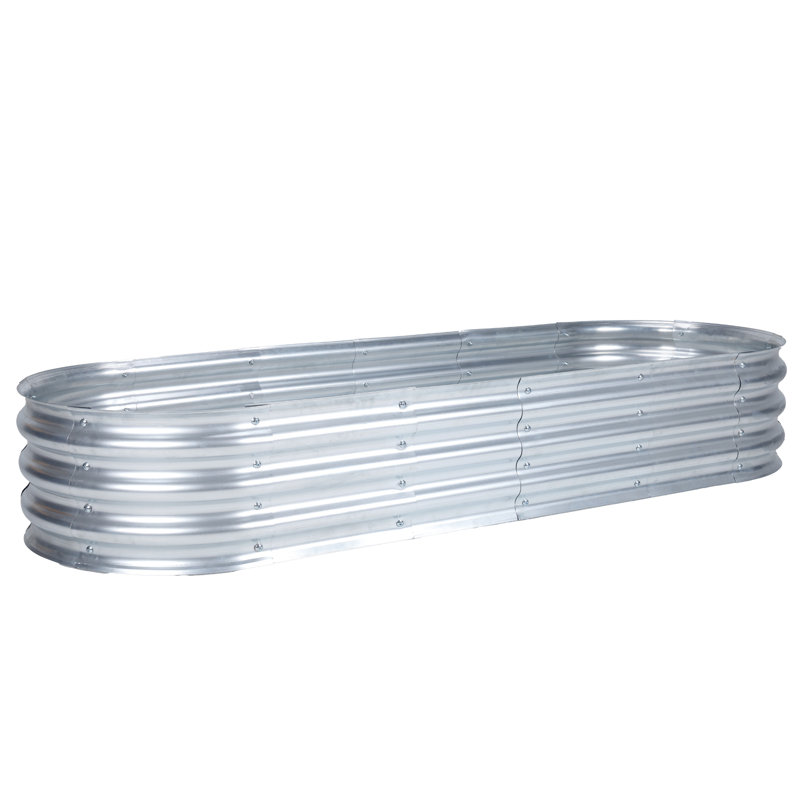 Lit de jardin surélevé galvanisé argent, H 11,81 po x l 70,87 po x P 23,62 po