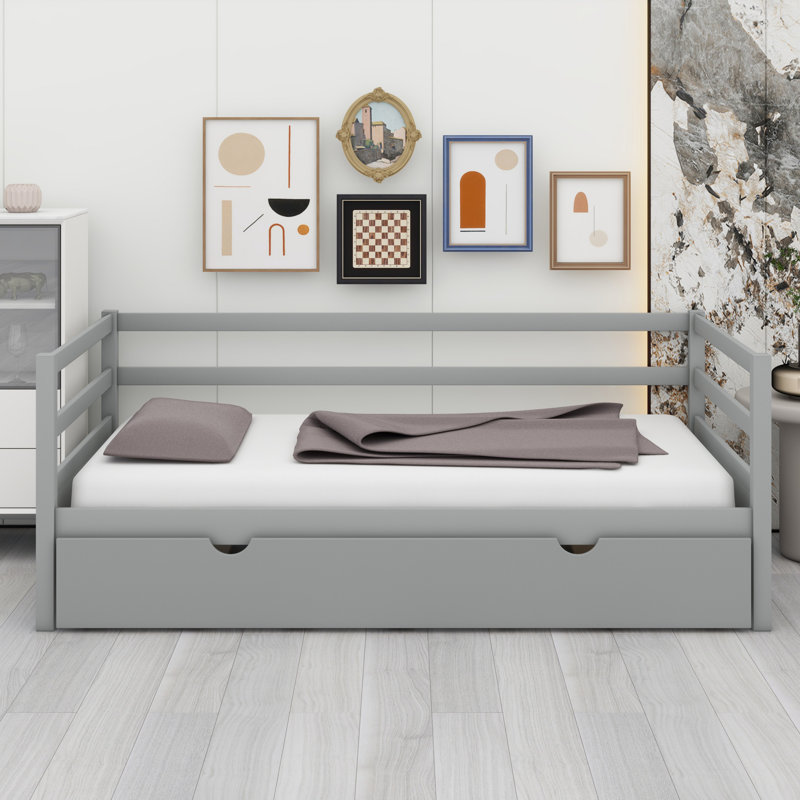 Daybed With Trundle, Gray