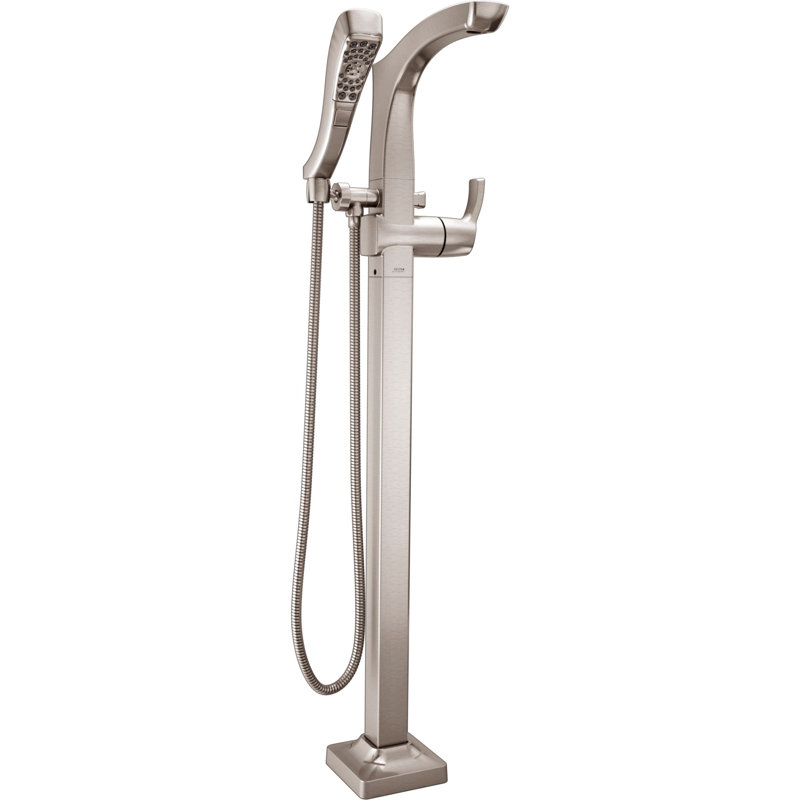 Tesla® Single Handle Floor mounted Clawfoot Tub Faucet Trim, Brilliance Stainless