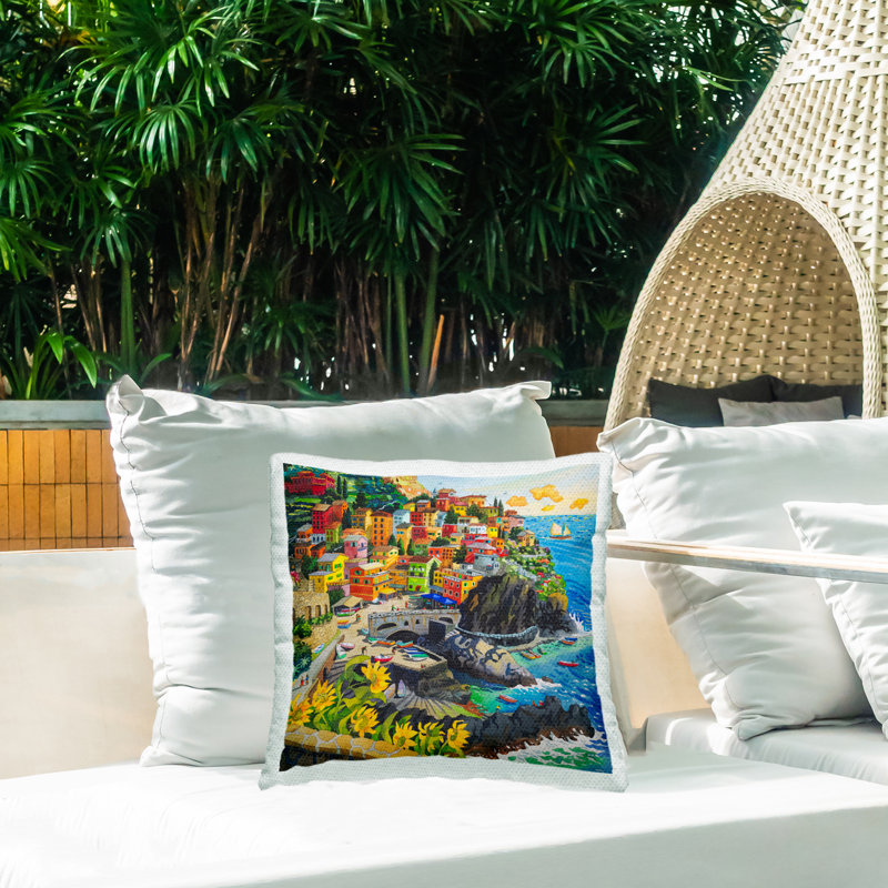 Housse et insert de coussin décoratif en polyester pour intérieur / extérieur Robin Altman